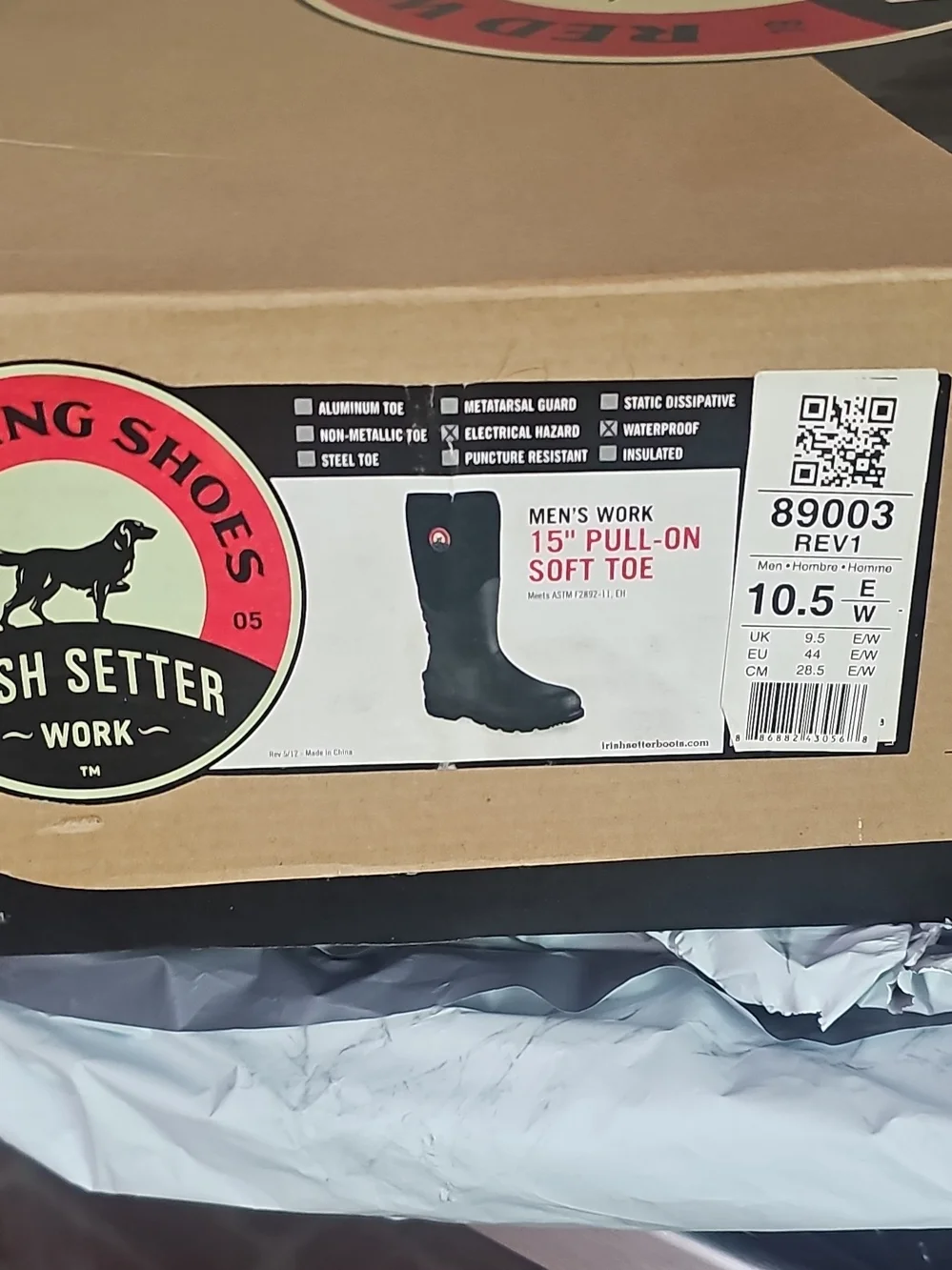 Irish Setter Black Electrical Hazard/Waterproof Neoprene Boot